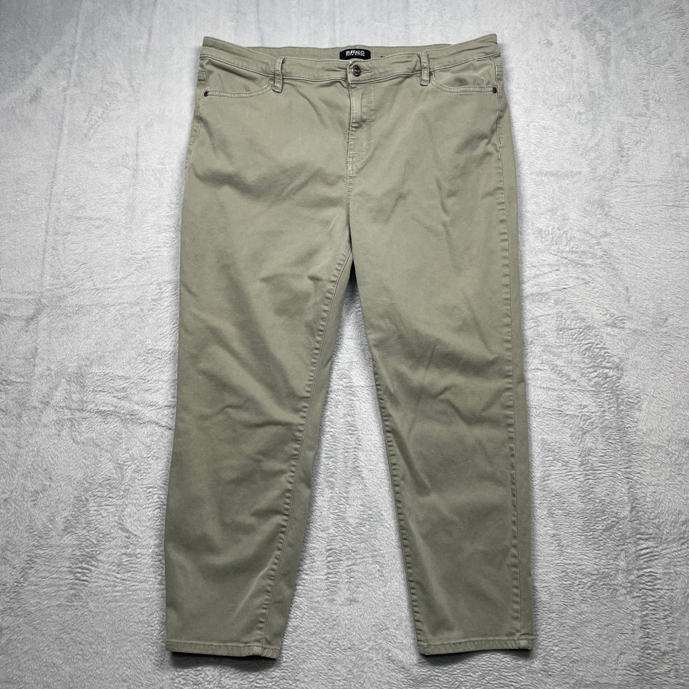 Buffalo David Bitton Havana Pants Womens 16 Sage Green High Rise Ankle Skinny
